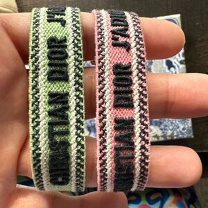 Dior Friendship Bracelet set in mint green + pink